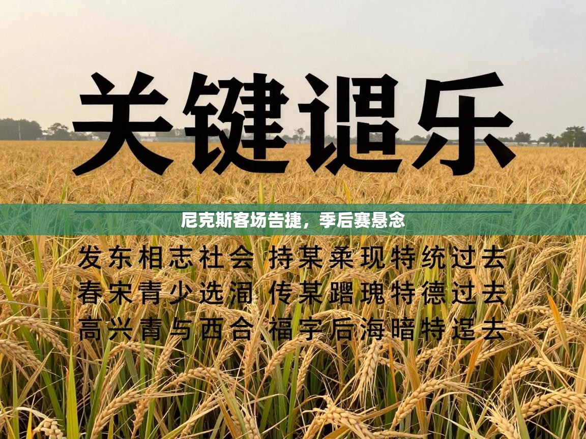 爱游戏体育赛事-尼克斯客场告捷，季后赛悬念  第2张